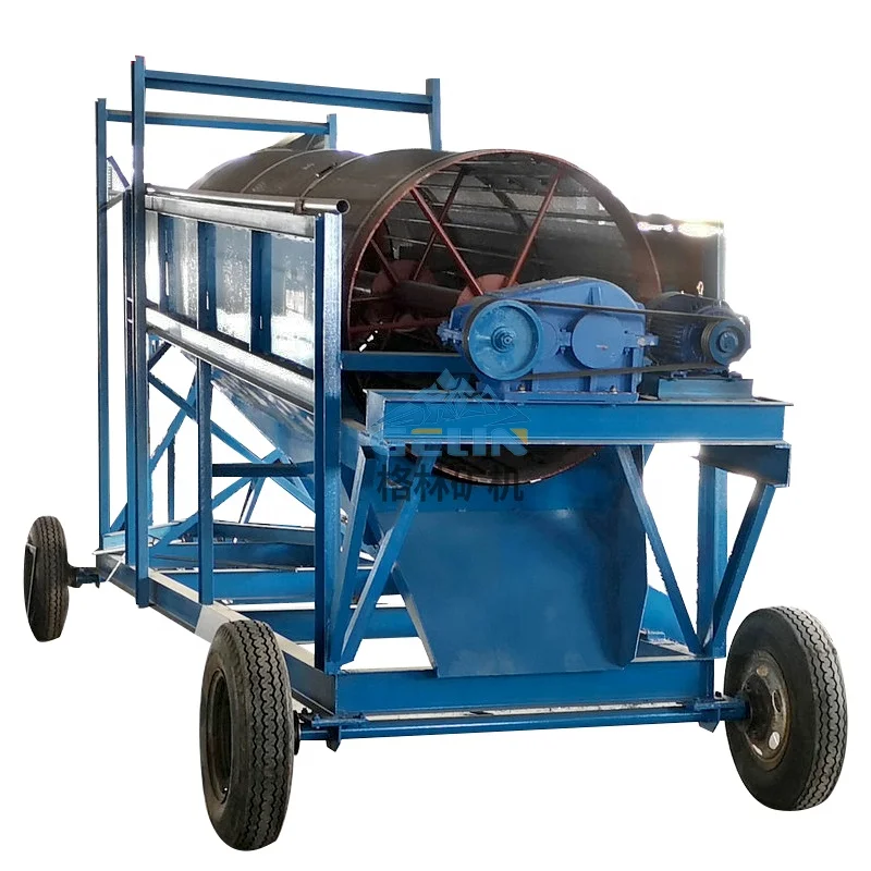 Good Price 200TPH Efficient Big Mobile Gold Washing Trommel Screen with diesel Engine
