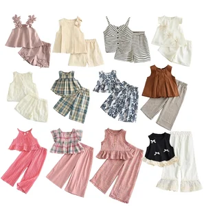 New Little Kids Can Be Customized logo Multiple Color Size Optional Summer Fashion Suit Girls Clothes Set