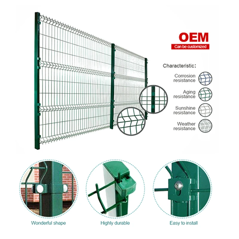 Green PVC Coated 3d v Bending Curved Garden Fence Panel Curved Welded Wire Mesh Fence