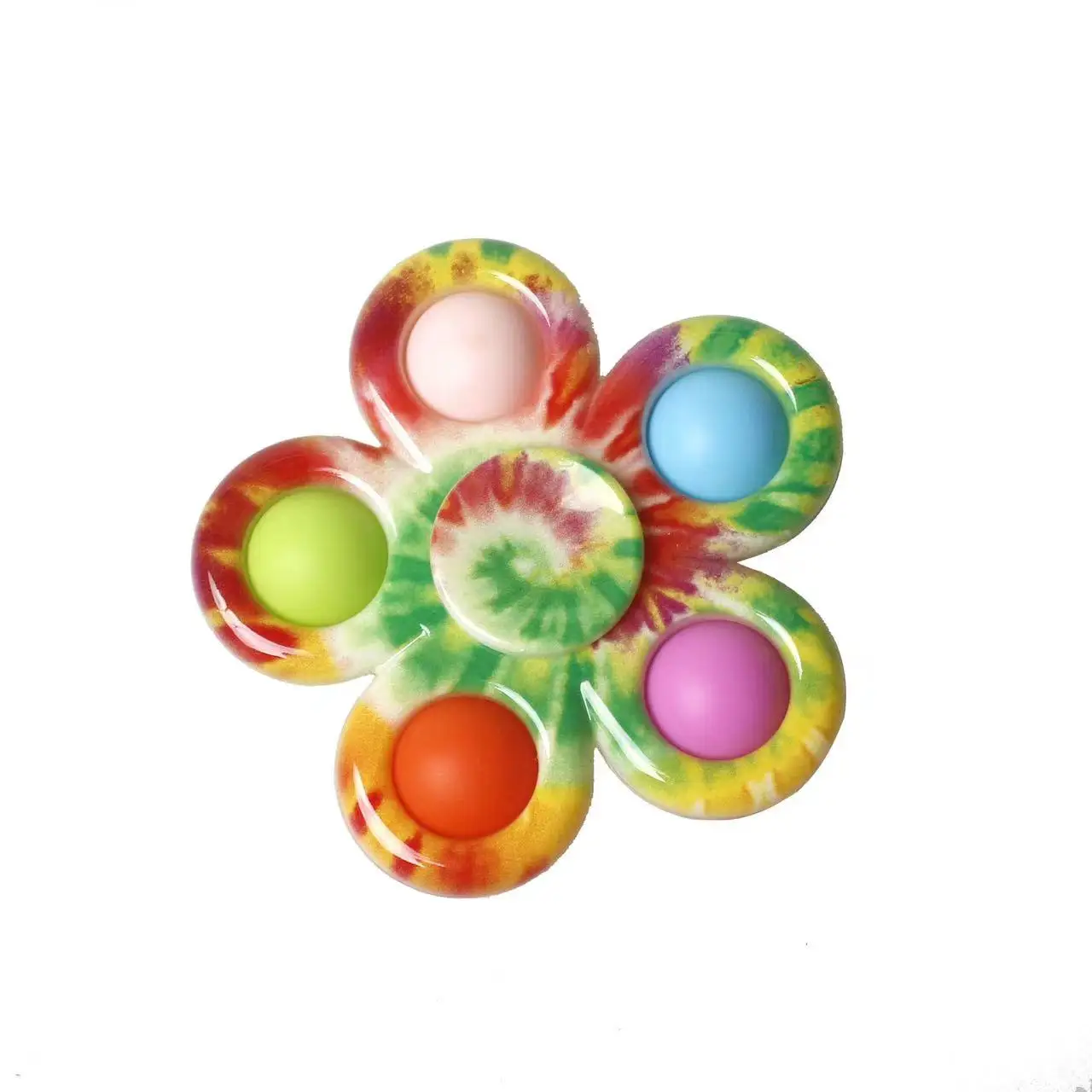 Hot Selling Colorful Finger Pops Bubble Fidget Spinner Toy Silicone Bubble Poppet Anti Stress Relief Fidget Spinners for  Kids