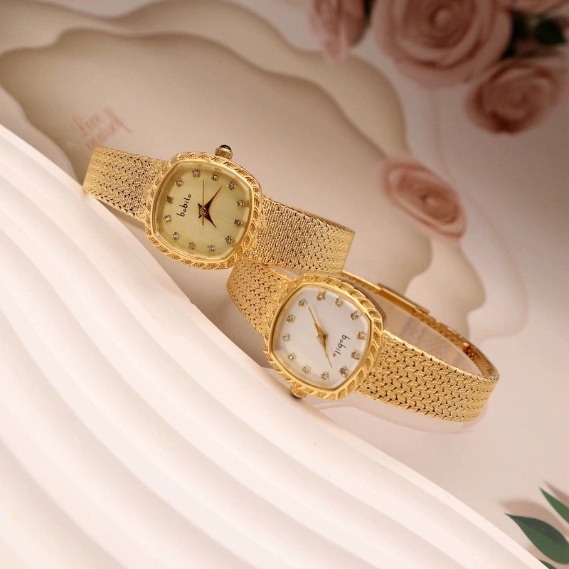 Bracelet Vintage Nivada Ladies Gold Watch Jam Tangan Wanita Retro