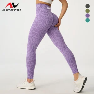 New Seamless Peach Butt Fitness Print Workout Tights Butt Lift Leggings for Women