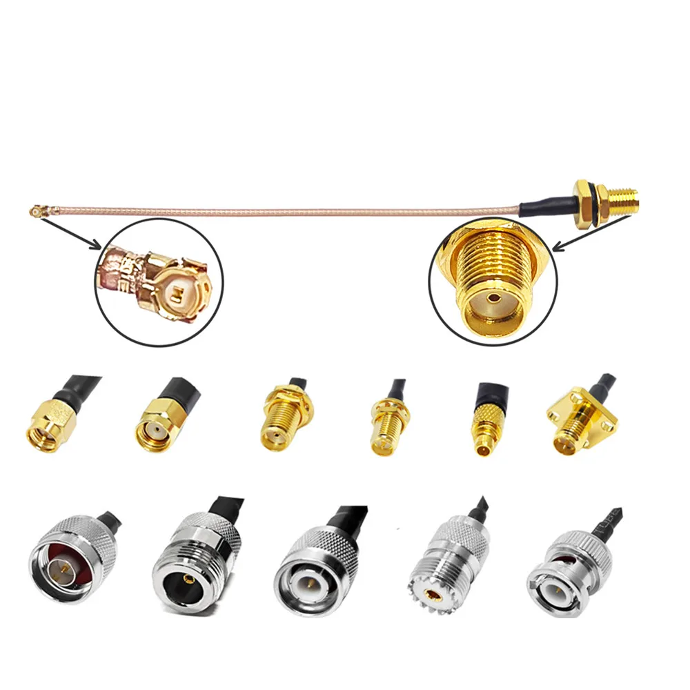 Rf Coaxial 10cm RG178 Pigtail Jumper Cable with Ufl to Sma Female Bulkhead Waterproof Connector