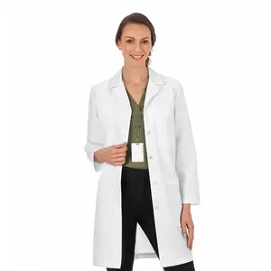 Wholesale Custom Women and Men Long Sleeve Medical Uniforms Hospital Pharmacy Doctor Nurse White Lab Coat