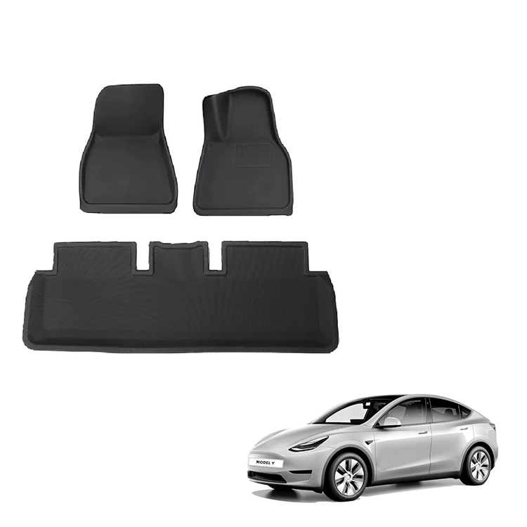 右ハンドル車用フロアマット テスラ Model Y アクセサリ TPE製 ゴムカーペットマット 防水フットパッド 床ライナー インテリアアクセサリー