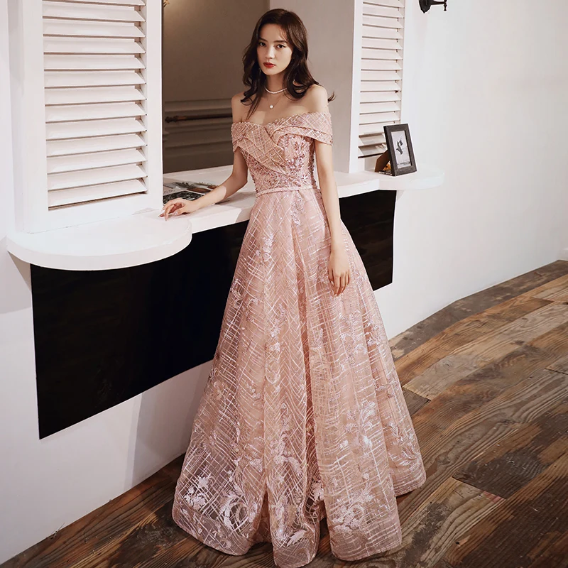 macys dresses women formal Anastasia Two Piece Off The Shoulder Lace Satin Dress with Slit main image 1