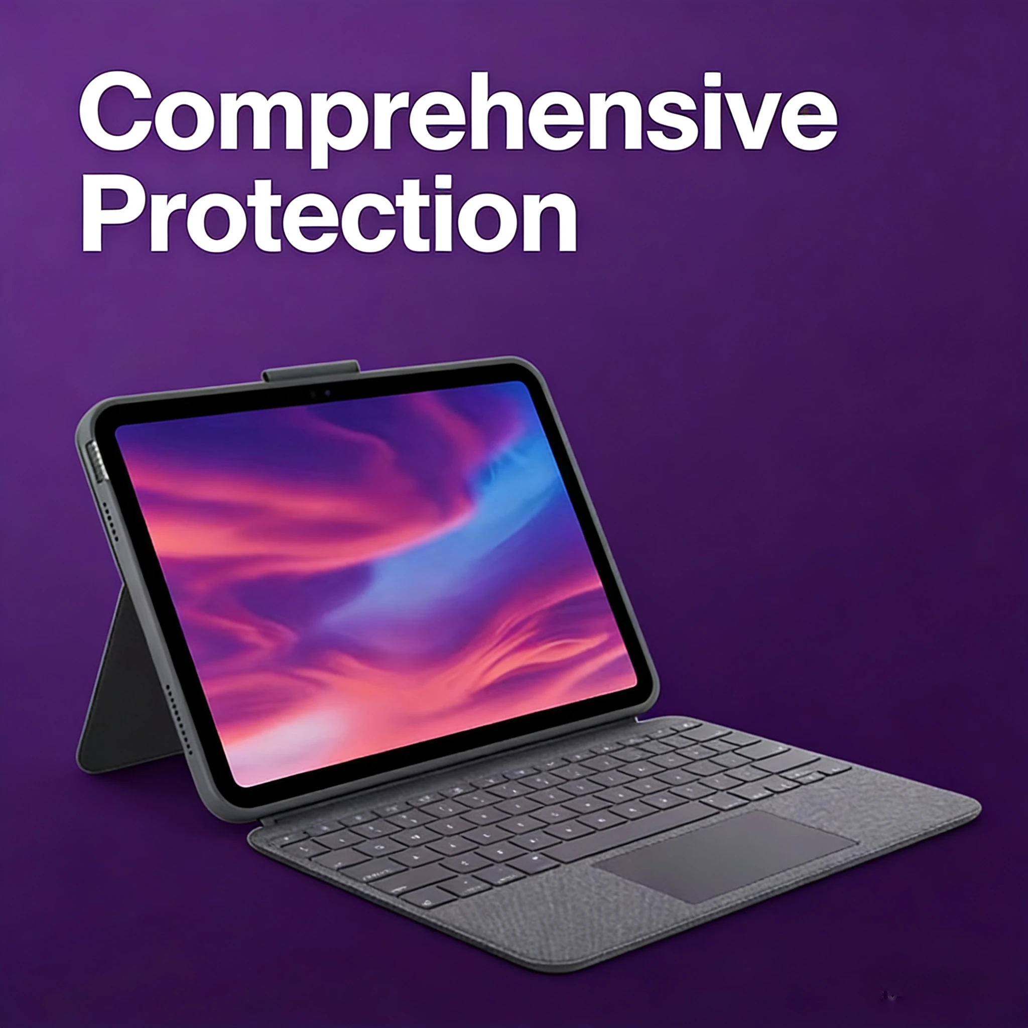 Funda protectora completa con teclado de cuero y ranura lateral para lápiz y teclas mecánicas para Galaxy Tab A11 Plus, de Laudtec