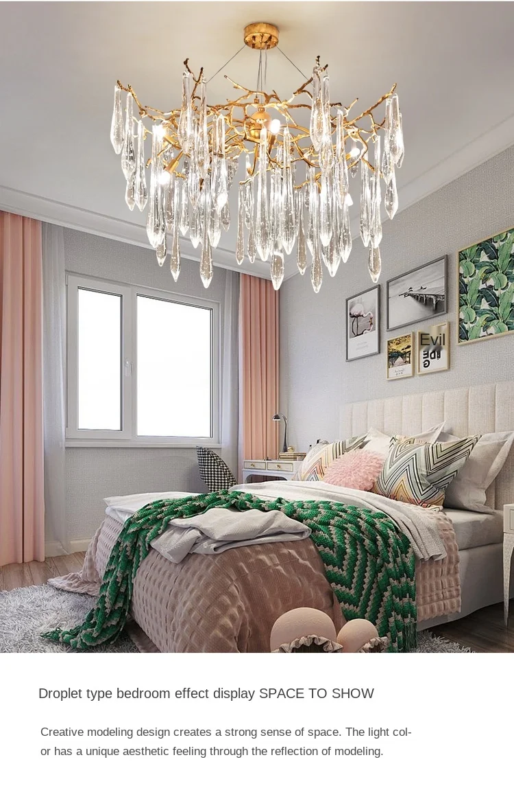 French Style Diningroom Lamp Light Luxury Living Room Crystal Lamp