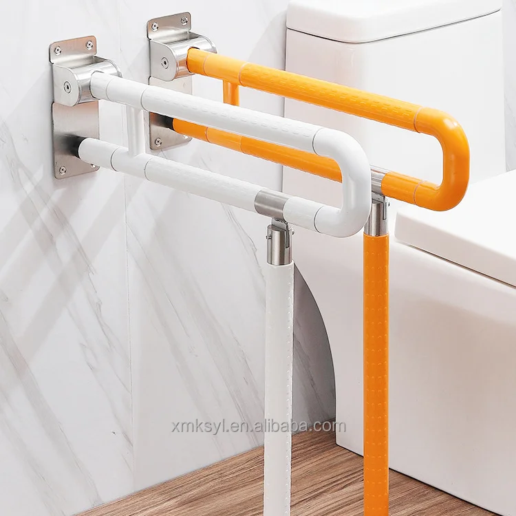 Stainless Steel ABS Armrest Elderly Anti-skid Assistance Bathroom Handle Foldable Safety Handrails Disabled Toilet Grab Bars