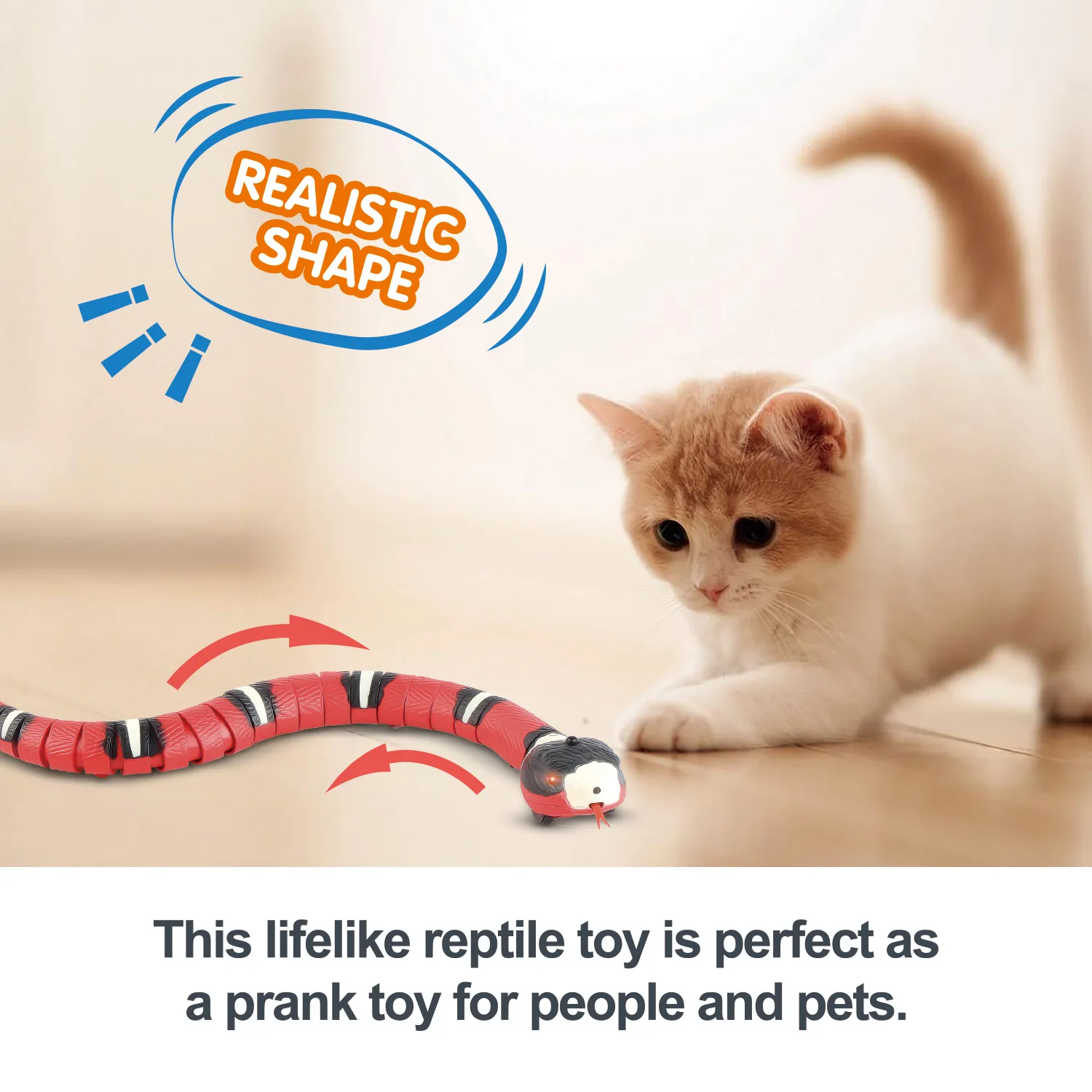 USB Charging Smart Sensing Snake Cat Toys Electric Interactive Cat Accessories for Kid Pet Dogs Game Play Toy