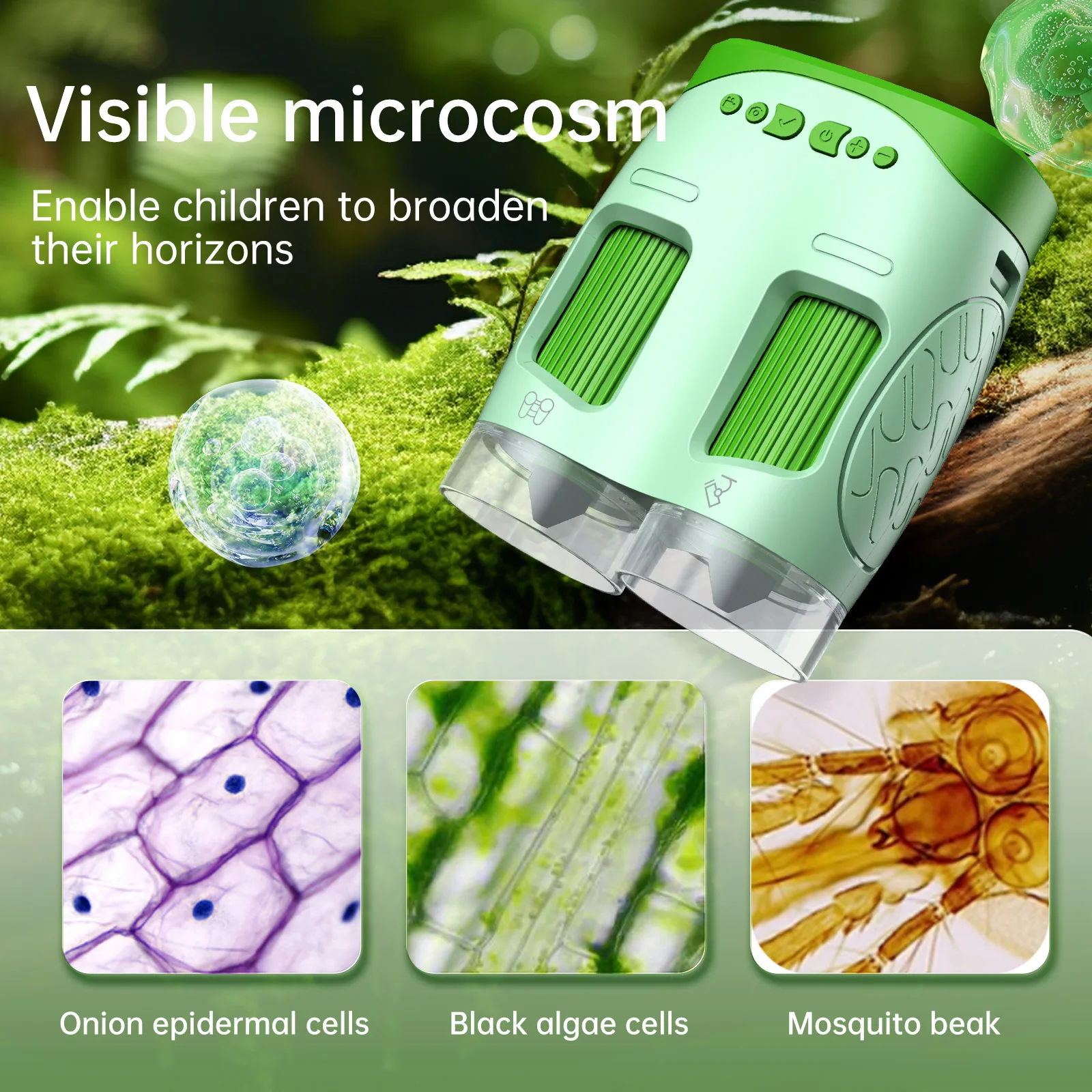 Portable 2 in One Digital Microscope Telescope Binoculars Educational Toys for Kids Learning