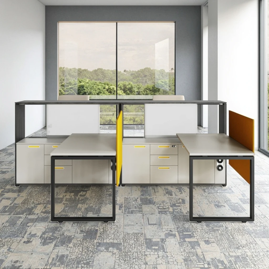 Premium Single-Sided Workstation Desk Panel Storage Cabinet Modern Office Steel Frame Computer Work Space Furniture 3