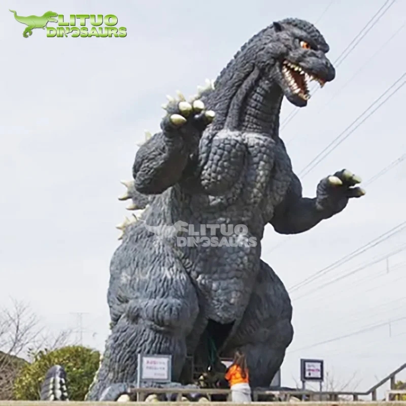 Anime Animation Fiberglass Godzilla Monster Statue Sculpture