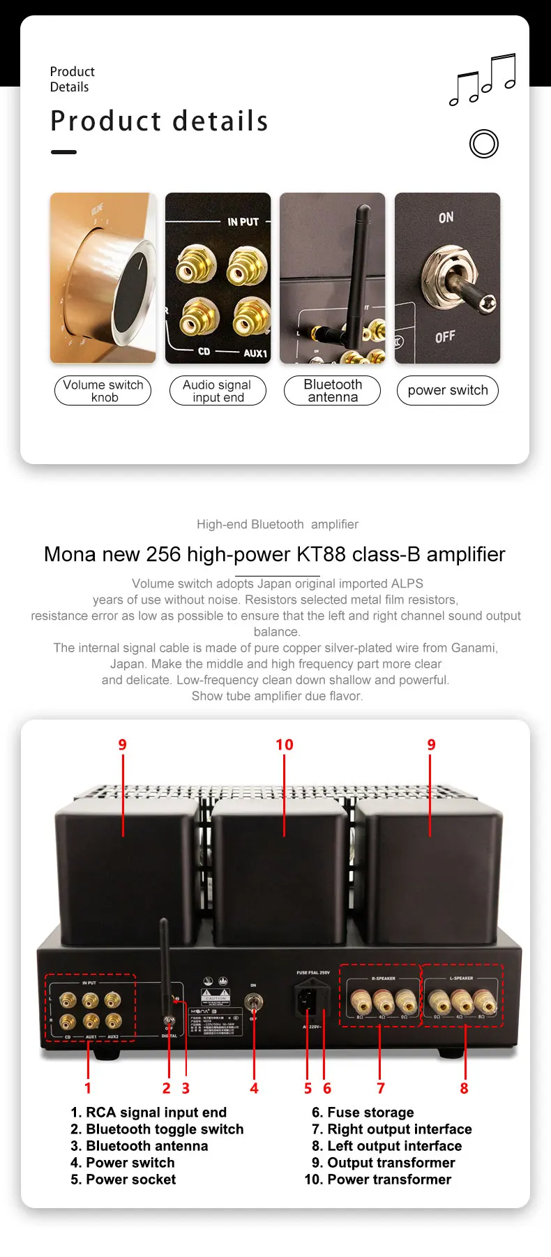 Factory Cost-Effective 256-KT88 Multi-Channel Hi-Fi Audio Amplifier Premium Receivers & Amplifiers