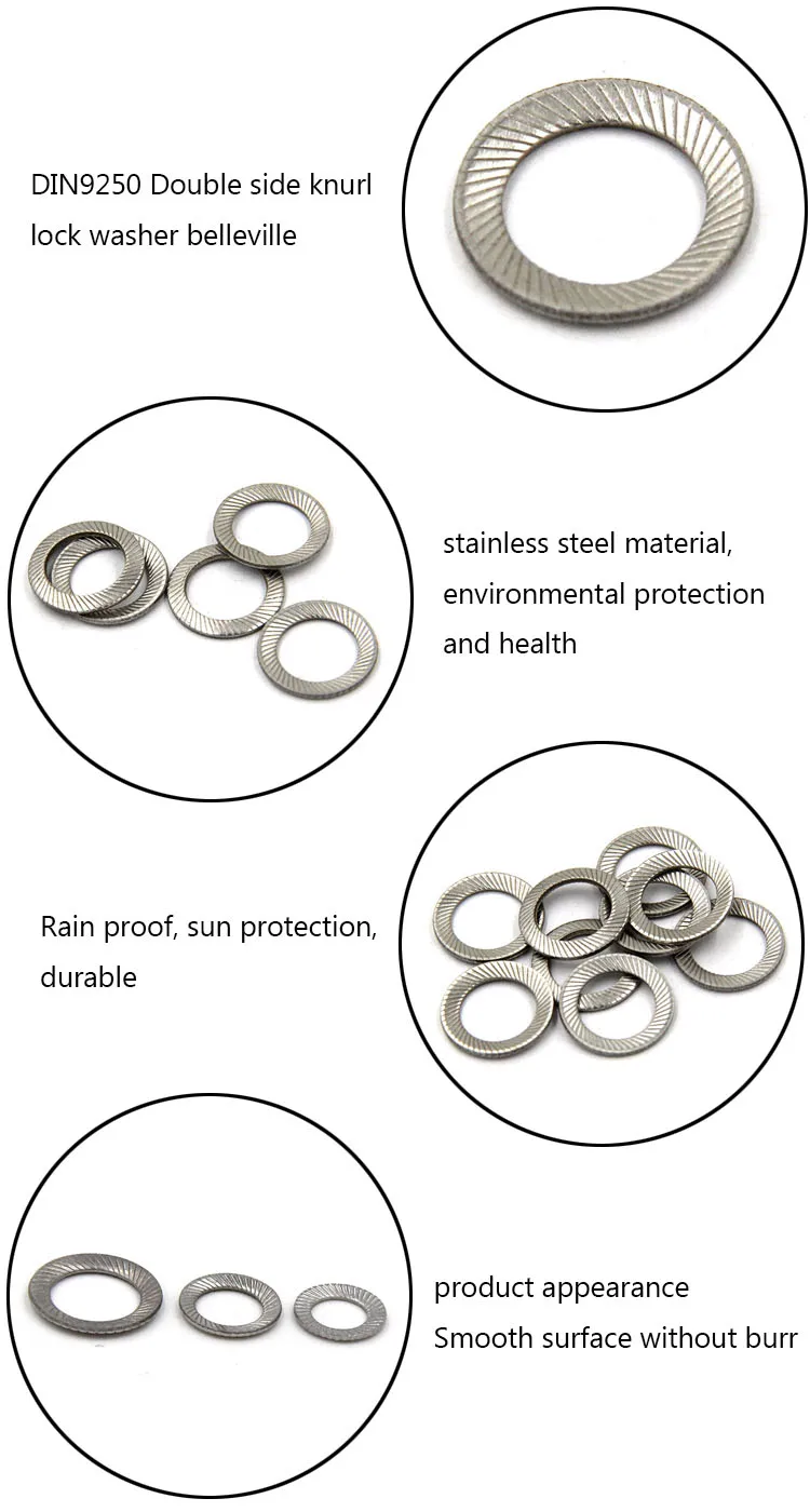 304 stainless steel double tooth washer/flat washer DIN9250