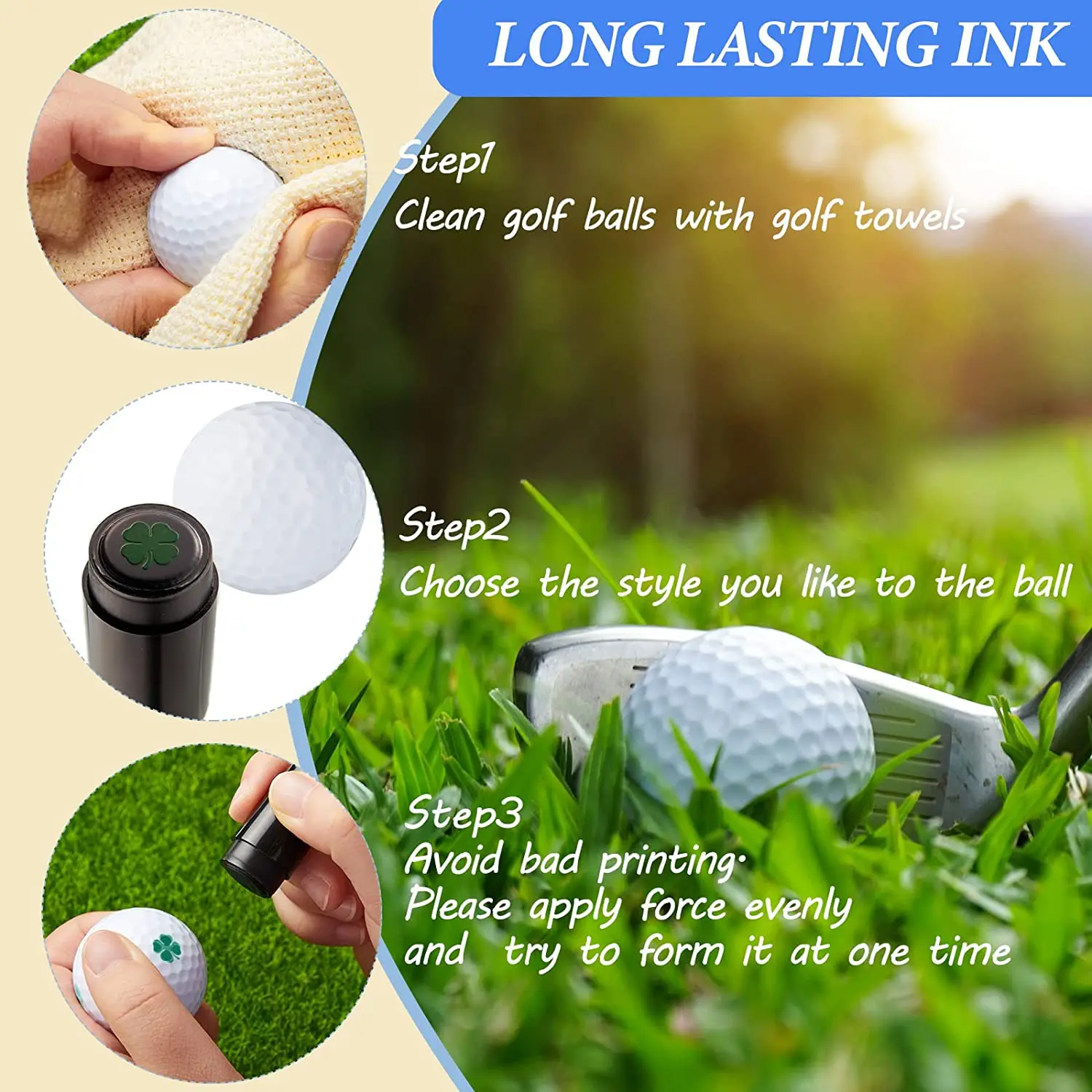 Golf Ball Stamps Custom Golf Ball Marker Personalized Golf Ball