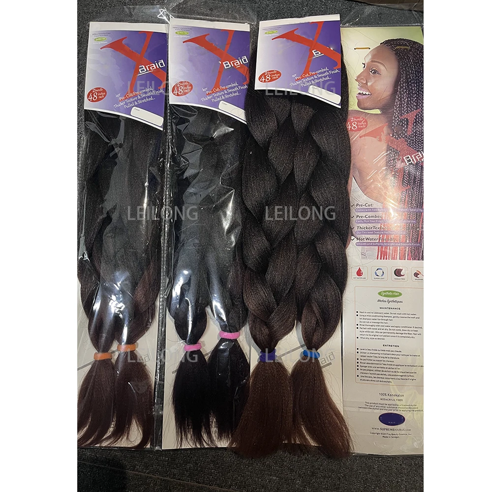 Wholesale Pre Stretched Braiding Hair Synthetic Hair Two Bundles Yaki