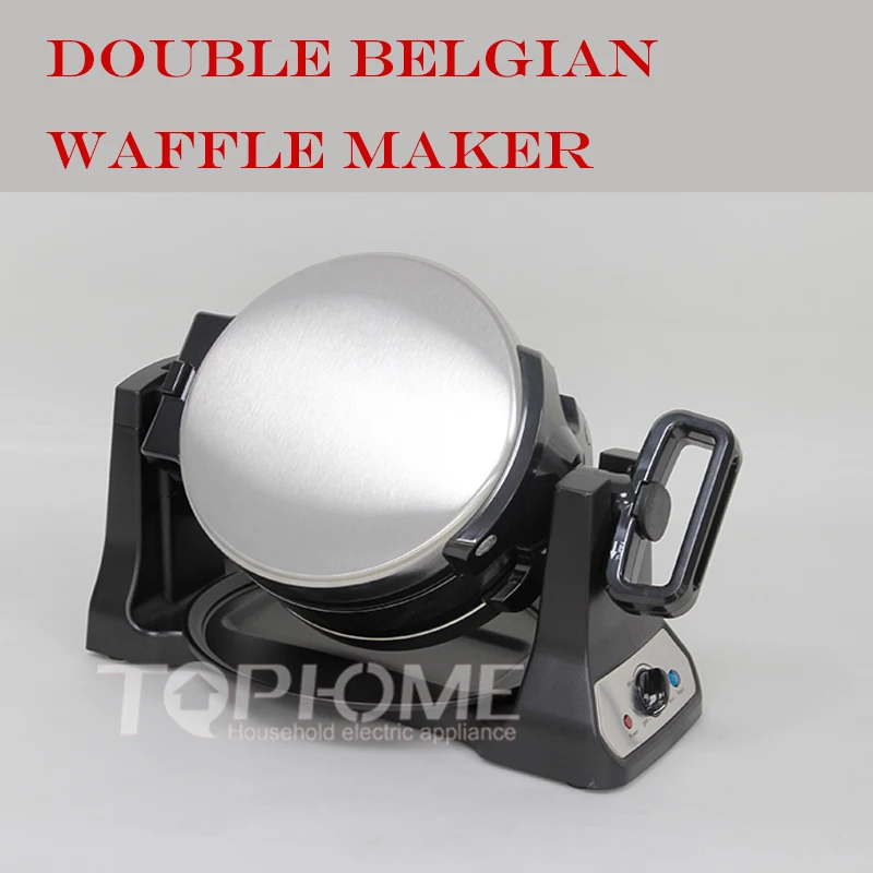 1400w Stainless Steel Double Flip Belgian Waffle Maker Rotating Waffle