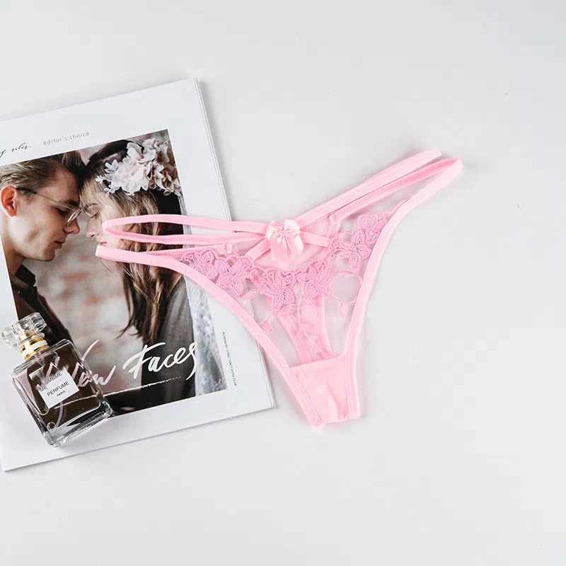 Womens Sexy Lace Thong G-string Panties See Through Low Rise Strappy  Lingerie Ladies T-Back Underwear with Bow Detail| Alibaba.com