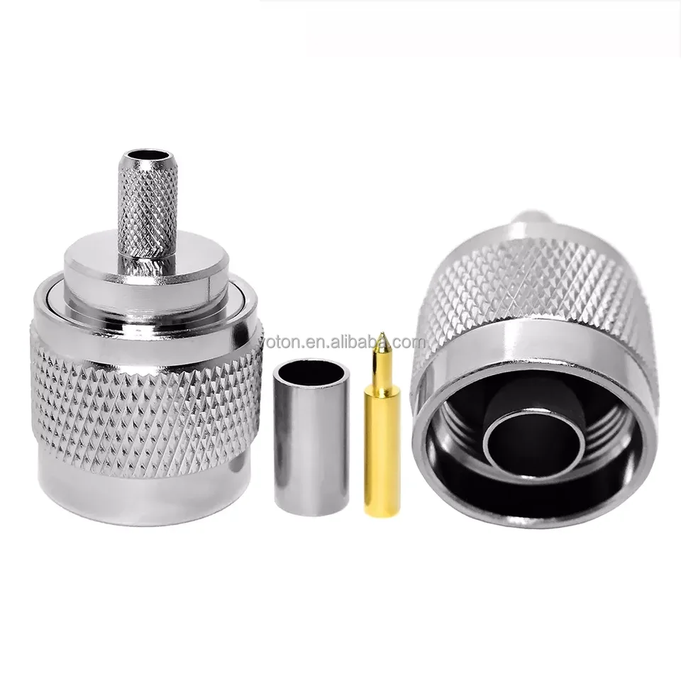 Factory Type N Male Plug Crimp Coax Connector Adapter for RG58 LMR195 KSR195 RG400 3D-FB RF Coaxial Coax Cable