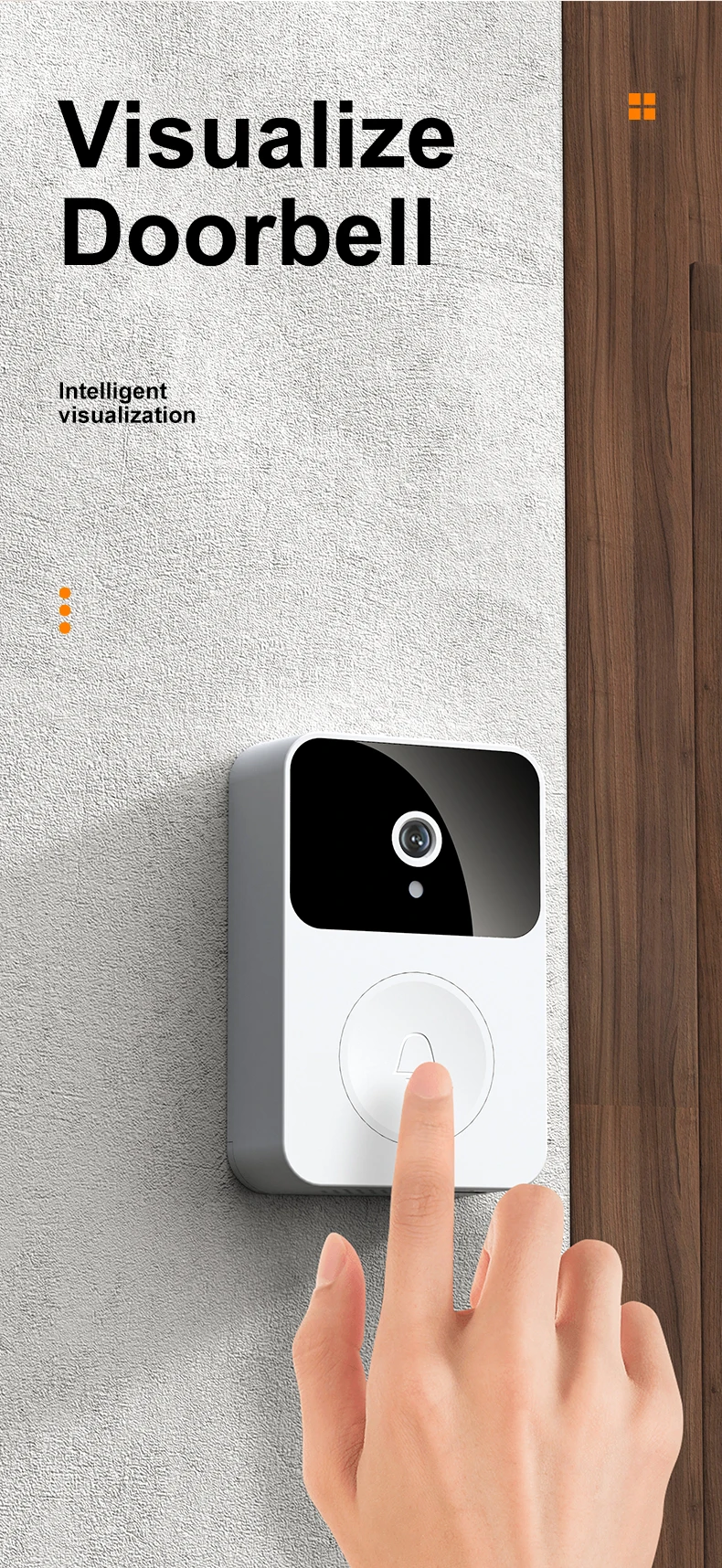 X9 Night Vision Security Smart Visual Door Bell with Video Intercom