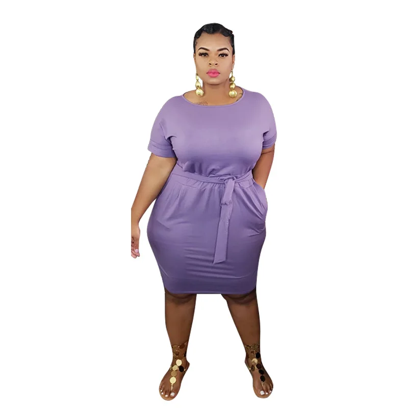 Breathable Plus Size Cotton Dress for Women Casual Style
