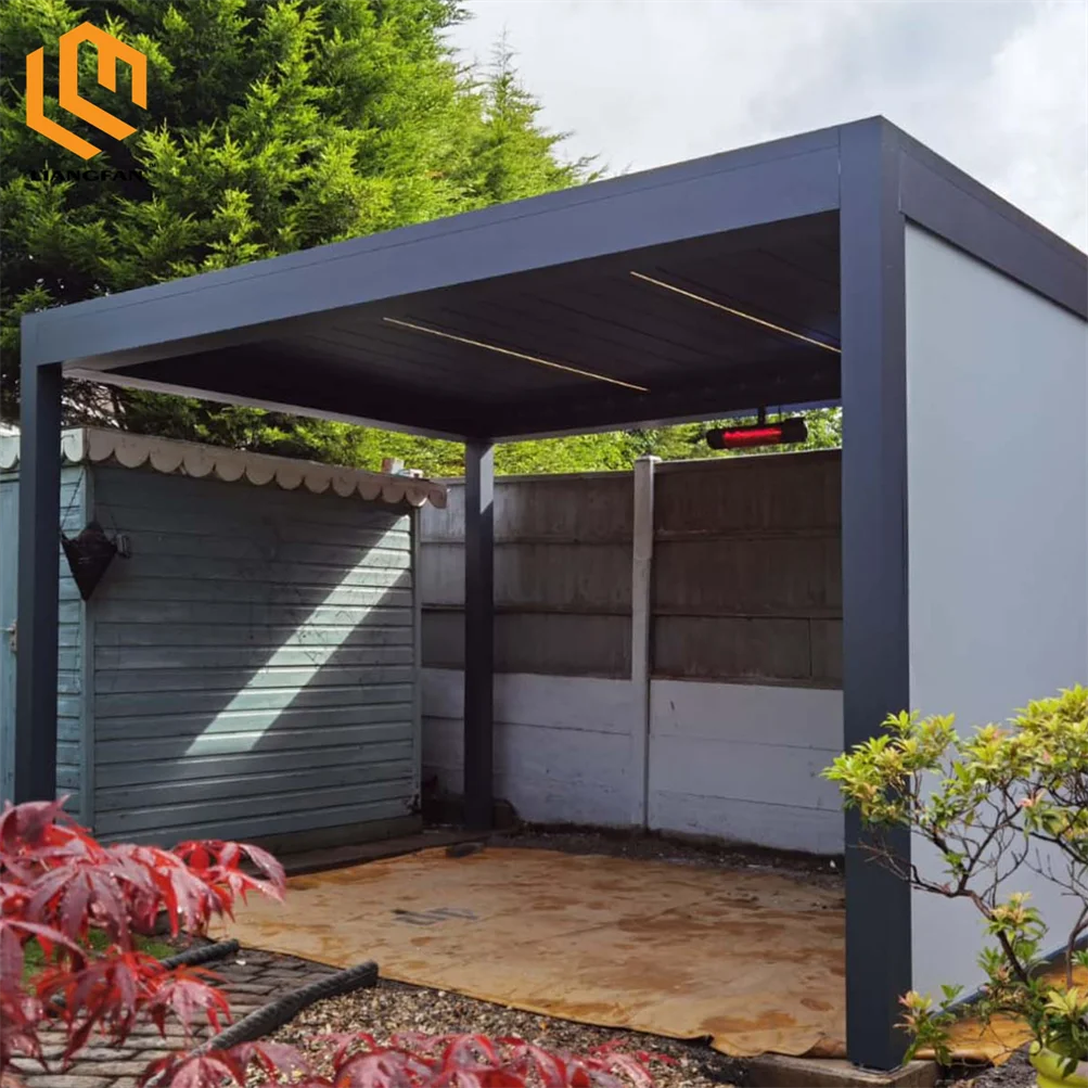 Solar Panel Energy-saving Retractable Roof Bioclimatic Pergola Windproof Solar Gazebo