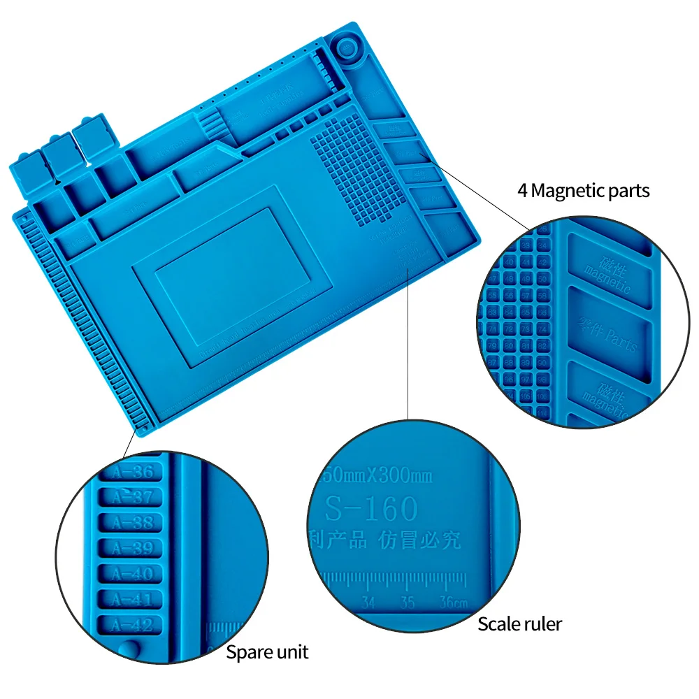 Kaisi Maintenance Platform Insulation silicone Pad Heat Resistant Silicone Phone Repair Magnetic Mat
