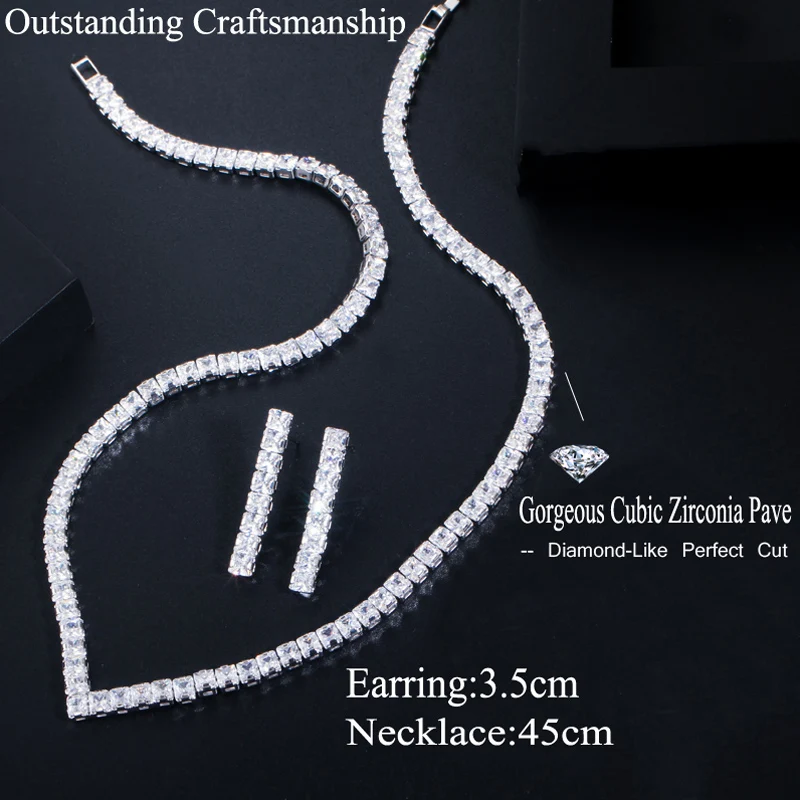 Ratnavali Jewels Set Gioielli Da Sposa Con Collana E Orecchini – Zirconia Cubica, Design Indiano Multifilo, Regalo Eleganza