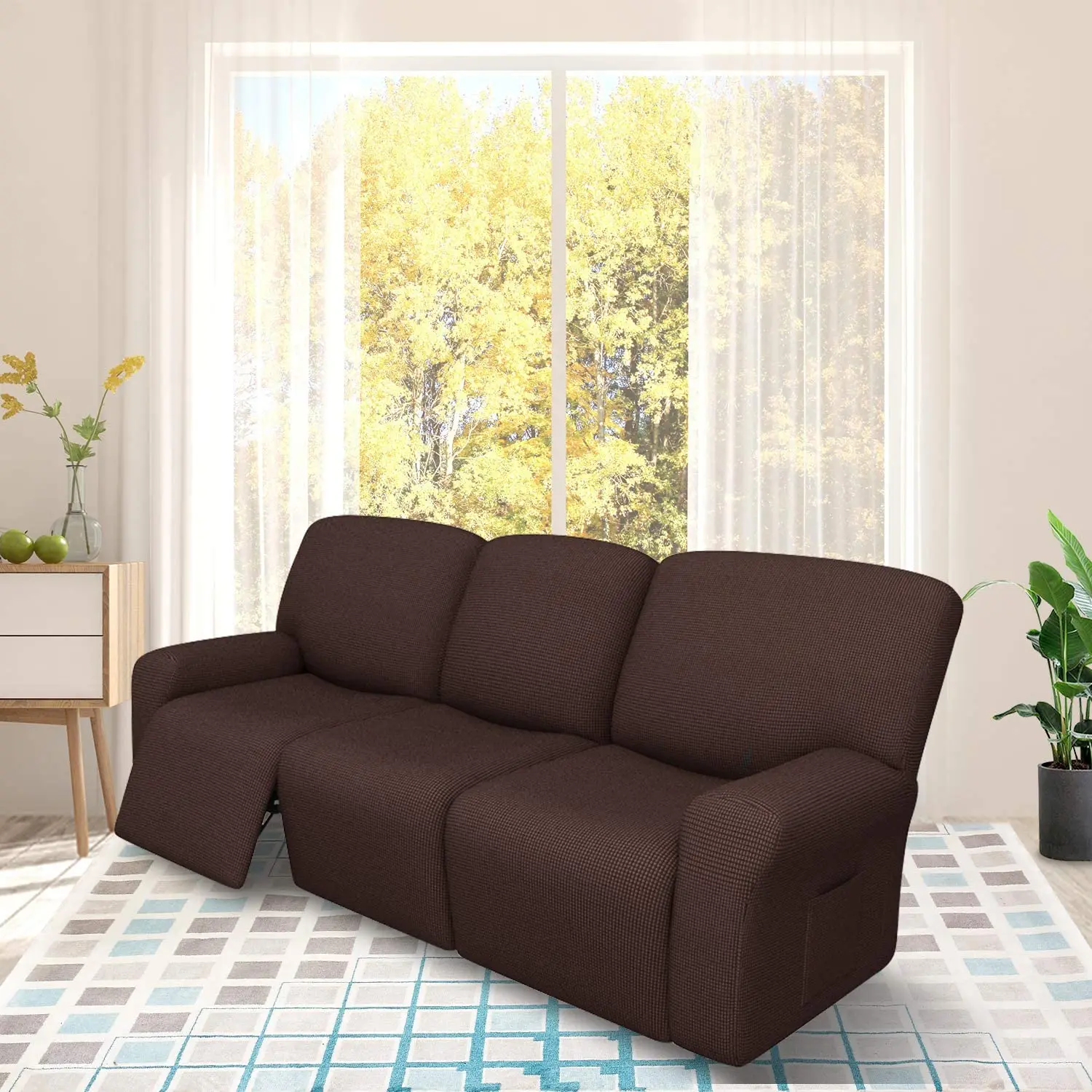 Jacquard Velvet Recliner Couch Covers Chair Cover 3seat Stretch