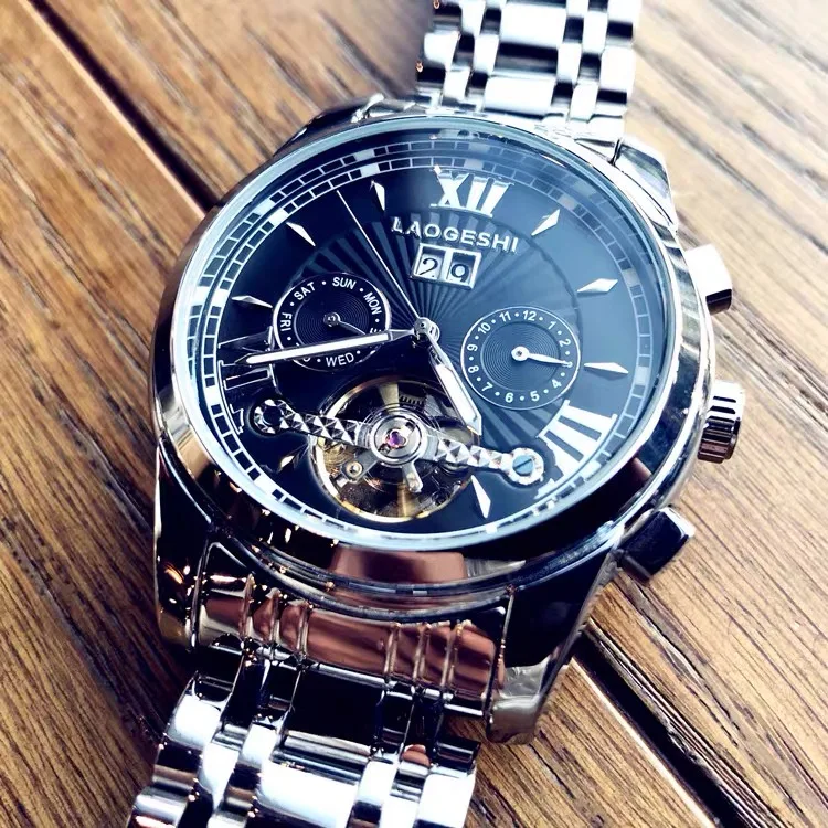 Best Selling Product Black Watch Unique Fashion Men Luxury Supplier Wholesale Factory Automatic Mechanical Watch