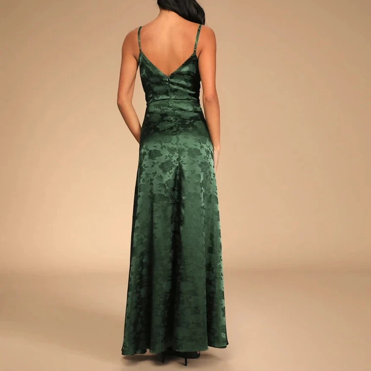 simply dreamy emerald green satin floral jacquard maxi dress Lulus | Dresses | Lulus Simply Dreamy Emerald Green Satin Floral Jacquard  Maxi Dress