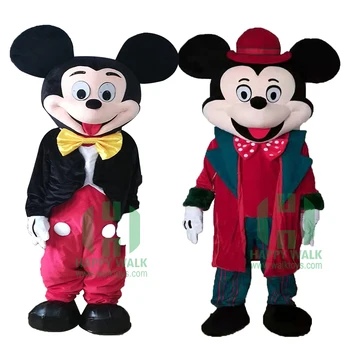 HI EN71 New Version Plush Mickey and Minnie mouse Character Outfits Mascot Costume Adult Costume Kid's Birthday Halloween