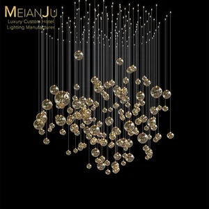 Sales Department AC Power Gold LED Chandelier Middle Dimmable Banquet Halls Shopping Malls Hotels Villas' High-Rise Duplex