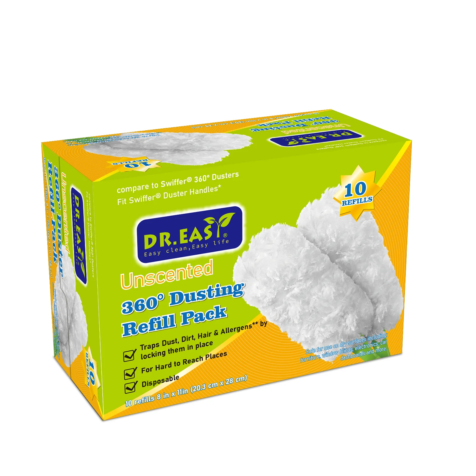 Duster Refills Compatible Bulk Disposable Replacement Thickened with 1 Handle Heavy Duty for Cleaning, Office