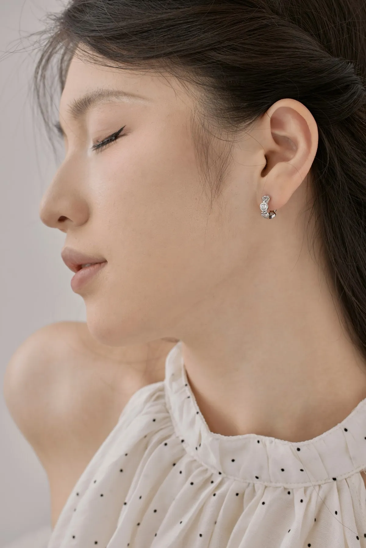 KAKODIY 18K Gold Plated Sterling Silver 925 Earrings Mini Heart Zircon Cubic Zircon Embrace Earrings Accessories Women detail 5