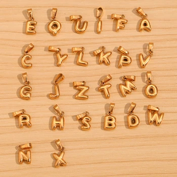 Dropshipping 2024 New Arrivals PVD Gold Plated Letter Charms Stainless Steel Fashion Jewelry Pendants Charms