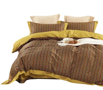 Luxury home textile product 100% egyptian cotton 300TC reactive printed bedsheet sets wholesale bedding set
