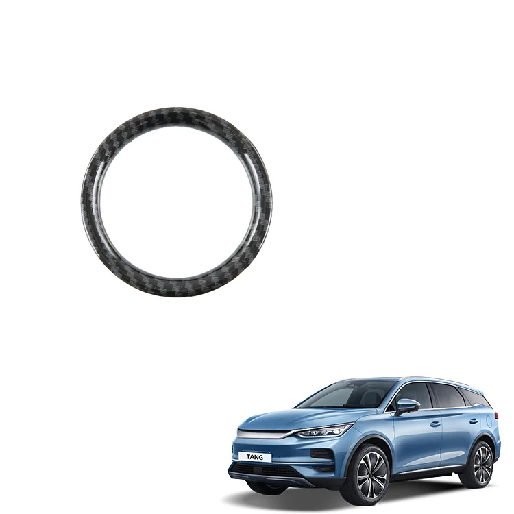 Car Steering Wheel Logo Decoration for BYD Tang Accessories ABS Carbon Fiber Pattern Logo Trim Ring Interior Accessories