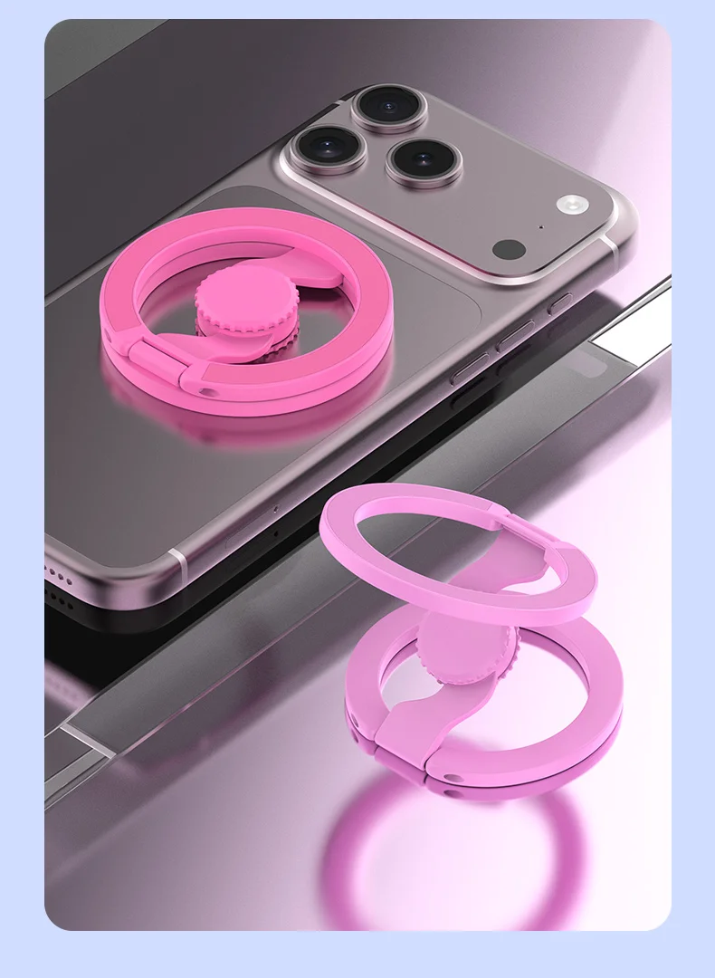 Magnetic Phone Holder Fingertip Gyroscope Design Foldable Dual Axis Stable Stand for Smartphone