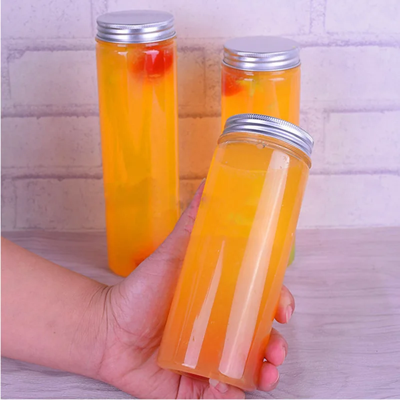 Hot sell PET juice bottle disposable Drink Cup with Lid Transparent For Cold Drink factory