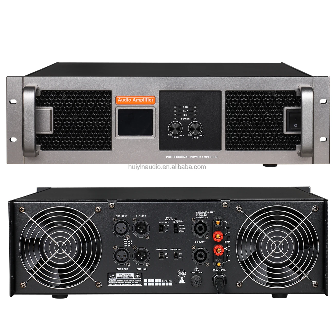 RX-13 Two Channel Amplifier Professional Amplifier 2 X 1300W Class H 4 Fans 2CH Pro Amps for Outdoor Events Bar KTV Disco Audio