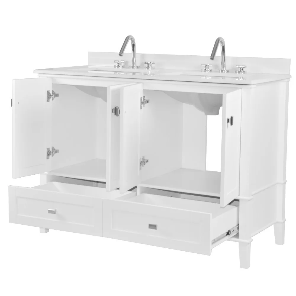 American Style Double Sink Rectangular Floor Mounted Freestanding