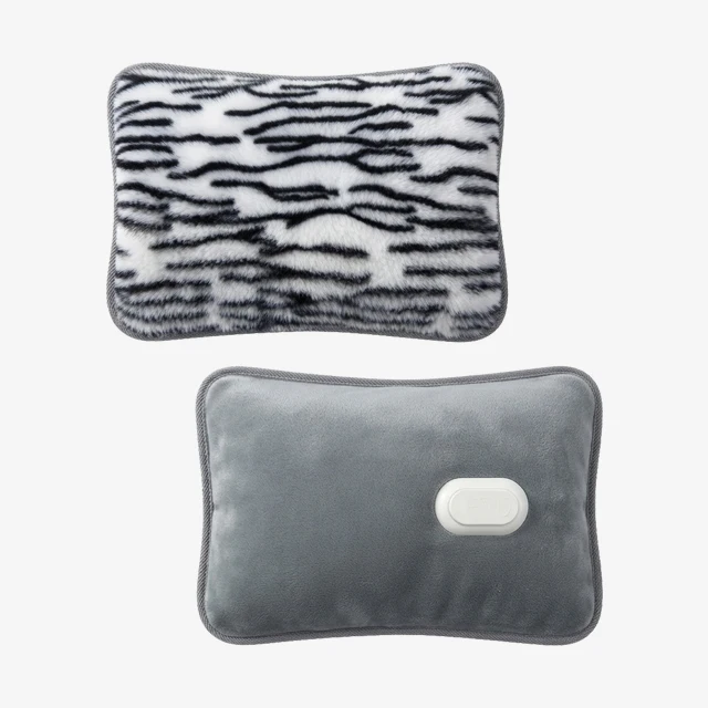 Zebra-Patterned Plush Rechargeable Hot Water Bottle