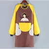 Hand-wiping smock for brown body with yellow sleeves