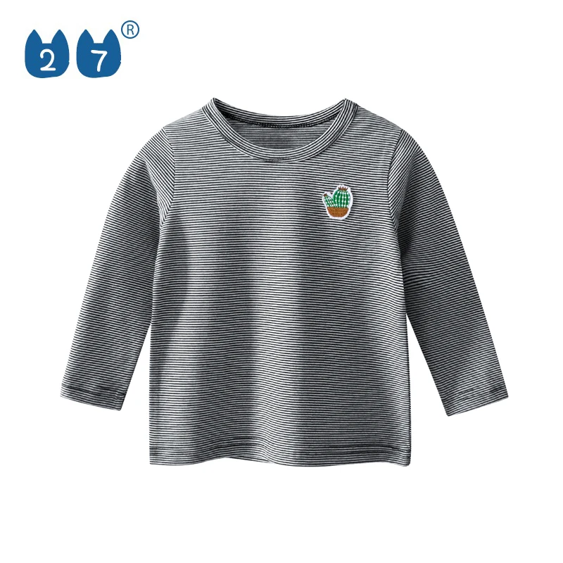 Модные Повседневные хлопковые футболки с длинными рукавами хорошего качества для маленьких мальчиков