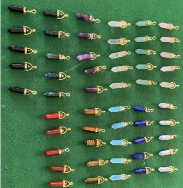 Оптовая продажа, камень, кристалл, 7 чакр, кулон с двумя шестигранными краями