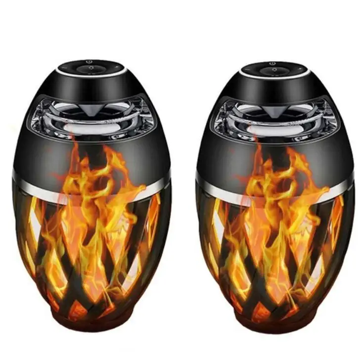 Portable Wireless BT A1 Speaker Waterproof Outdoor Bass with LED Flame Atmosphere Light Rechargeable