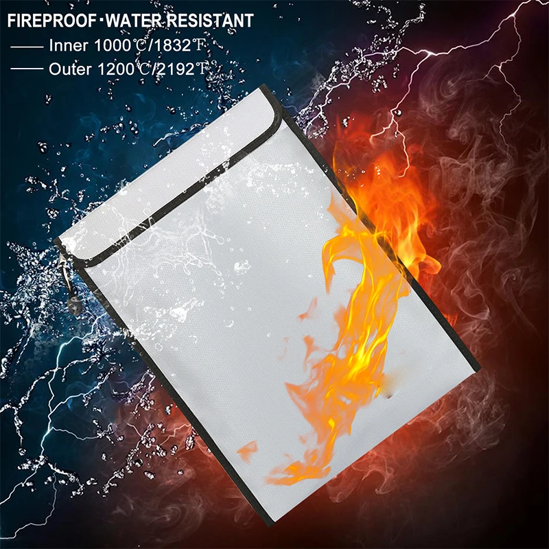 Fiberglass Waterproof Fire Proof Document Bag Bolsa Ignifuga Fireproof