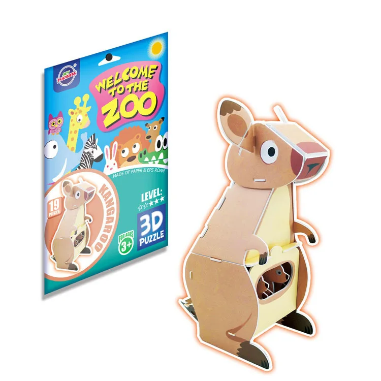 Diy Assembled Cartoon Animal Theme 3d Eva Foam Paper Puzzle Toys ...